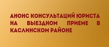 Анонс консультаций юриста на выездном приеме в Каслинском районе