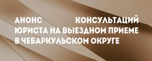 Анонс консультаций юриста на выездном приеме в Чебаркульском округе